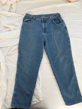 Vintage Lee High Rise Mom Jeans Medium Wash Tapered 30x32